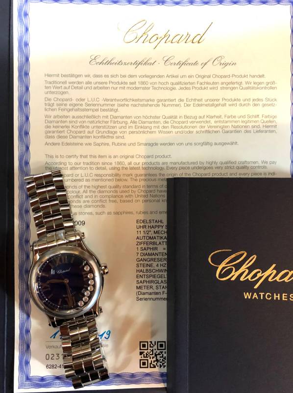 Chopard Happy Sport Automatik Stahl Diamanten 36mm 278559-3009  ✓ Luxusuhren von Chopard zu fairen Preisen ✓ Telefonberatung ✓ Watchdeal bietet Luxusuhren zu günstigen Preisen seit über 30 Jahren an ✓
