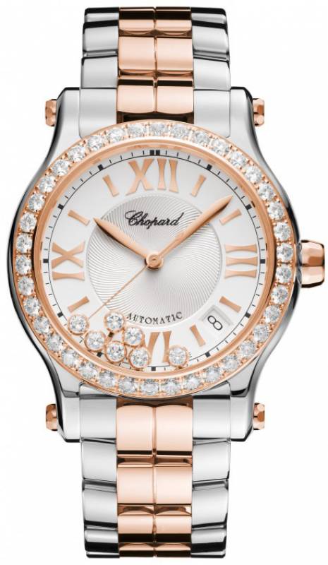 Chopard Happy Sport Automatic Steel Rose gold Diamonds 36mm 278559-6004 ✓ Luxury watches from Chopard at fair prices ✓ Telephone advice ✓ Watchdeal has luxury watches at low prices for over 30 years ✓