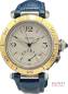 Preview: Cartier Pasha W31012H3 38mm Power Reserve Stahl 18 Karat Gold blaues Krokodilleder