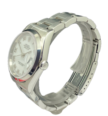 Preview: Rolex Datejust 16200 NOS 36mm Stahl weisses Zifferblatt roemische Ziffern A-Serie 1998