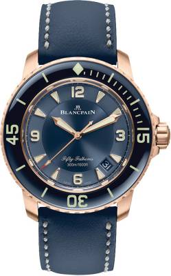 Blancpain Fifty Fathoms Automatique 5015-3603C-63B: 45mm Rotgold, blaue Keramik im Sonnenschliff, Kaliber 1315, 120h Gangreserve. Neu