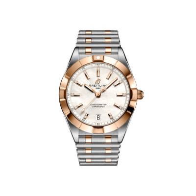 Discover the Chronomat 32 A77310101C1A1 at Watchdeal.de: Iconic rider-tab bezel, blue sunburst dial, SuperQuartz™
