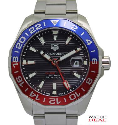 TAG Heuer Aquaracer Calibre 7 GMT Automatic Steel 43mm WAY201F.BA0927