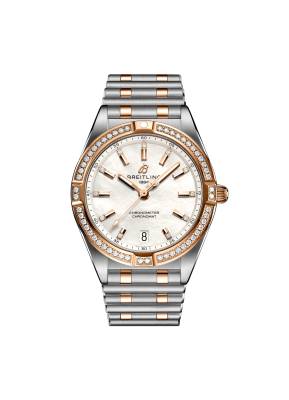 Discover the Chronomat 32 AU77310591A2U1at Watchdeal.de: Iconic rider-tab bezel, blue sunburst dial, SuperQuartz™
