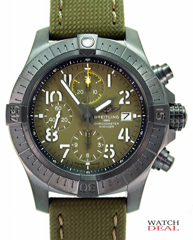 New Breitling AVENGER CHRONOGRAPH 45 NIGHT MISSION German papers incl. VAT at Watchdeal®