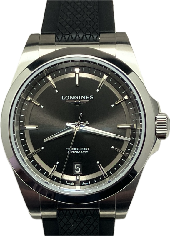 Longines Conquest L3.720.4.52.9 38mm schwarz Kautschukband