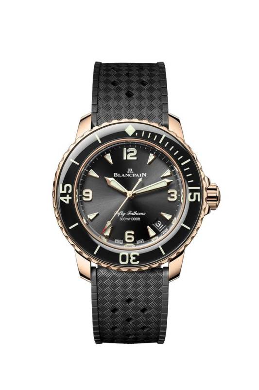 Blancpain Fifty Fathoms Automatique 5010-36B30-B64B: 42,3mm Rotgold, schwarzes Sunburst-Zifferblatt, Kaliber 1315, 120h Gangreserve. Neu Jetzt bei Watchdeal.de erhältlich!