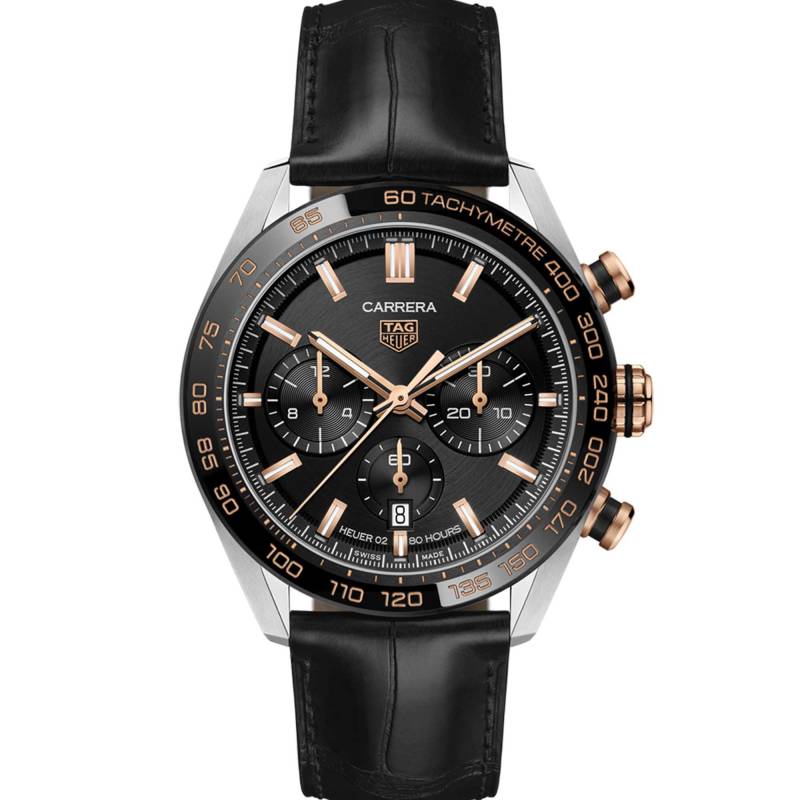 TAG Heuer Carrera Chronograph 44 mm CBN2A5A.FC6481 mit Automatikwerk KaliberTH20-00, schwarzem Zifferblatt & Edelstahlarmband. Jetzt bei Watchdeal.de.