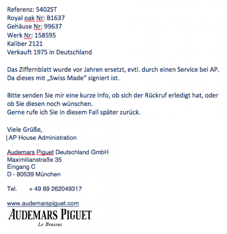 Audemars Piguet Royal Oak Jumbo Ref 5402ST