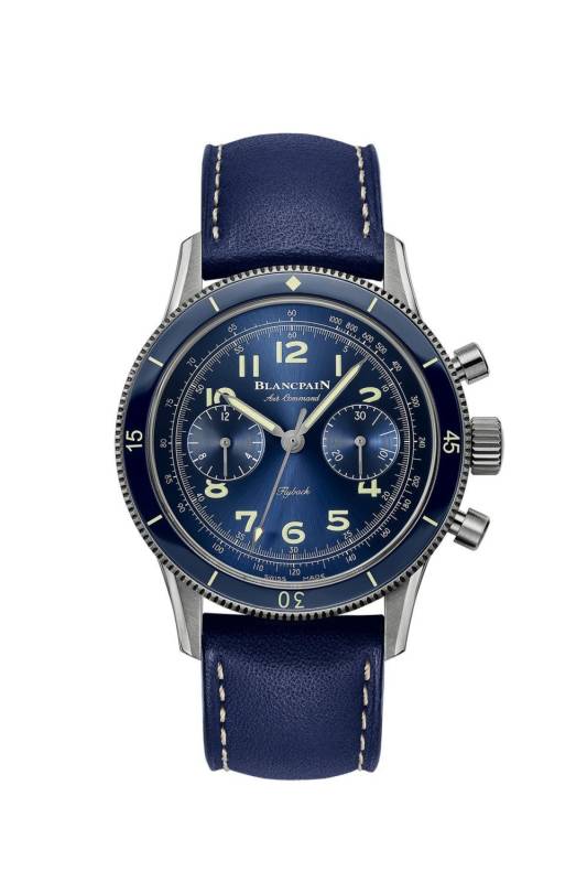 Blancpain Air Command AC02 12B40 63B – 42,5mm Titan Flyback-Chronograph, blaues Zifferblatt, Keramik-Lünette. Neu mit Box & Papieren bei Watchdeal.de