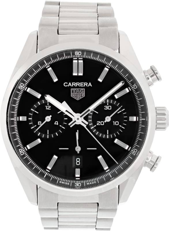 TAG Heuer Carrera Chronograph CBN2010.BA0642 42mm Edelstahl schwarz Frontansicht