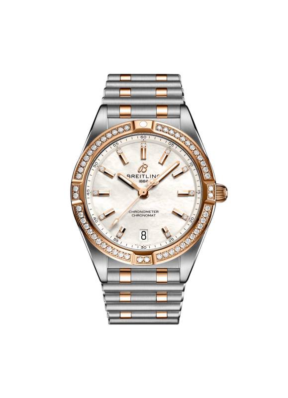 Discover the Chronomat 32 AU77310591A2U1at Watchdeal.de: Iconic rider-tab bezel, blue sunburst dial, SuperQuartz™